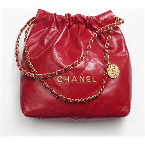 Chanel 22 small handbag, Calfskin, gold